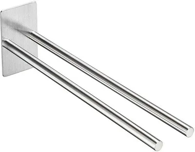 Zdjęcie produktu dla Ibenzoa® Samoprzylepny uchwyt na ręczniki, 2 ramiona, ze stali nierdzewnej (304) – 38 cm, odporny na korozję, nowoczesny design, idealny do łazienki i kuchni, montaż bez wiercenia
