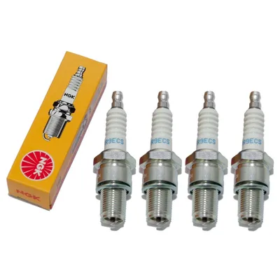 Produktbild von Zündkerzen Set NGK 4x BR9ECS Zündkerze entstört, 19,0mm Langgewinde Ø 14,0mm Hex 20,8mm, Elektrodenabstand 0,75mm, Wärmewert 9, 3570 / 4677