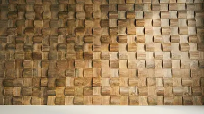 Productafbeelding van Teakea 3D plakhout wandpaneel massief teak 30 x 30 x 2 cm per paneel