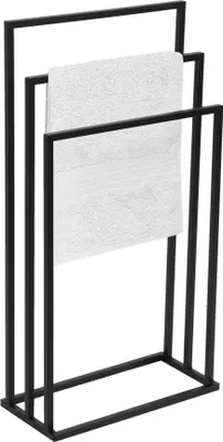 Produktbild von FRAMADO Metall Handtuchständer - Badetuchhalter Schwarz, 3-armig, 45x21x86cm