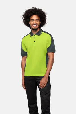 Zdjęcie produktu dla HAKRO MIKRALINAR® Polo Contrast, kolor kiwi/antracyt, rozmiar 5XL
