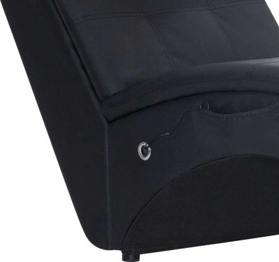 vidaXL Masážní lehátko s polštářem Black Faux Leather