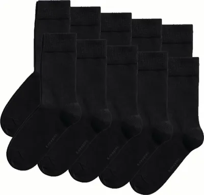 Productafbeelding van BJÖRN BORG heren sokken, 10-pack - Basic enkelsokken, sokken, katoen, effen zwart, maat 41-45