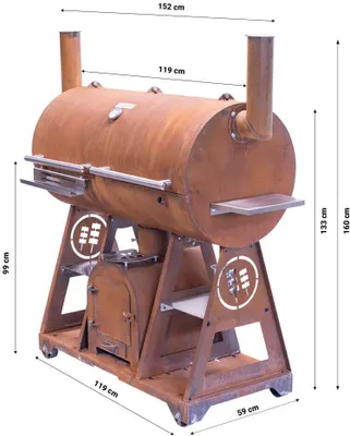 Produktbild von GrillSymbol Smoker Holzkohlegrill Smoky Beast XL, Cortenstahl handgefertigt.