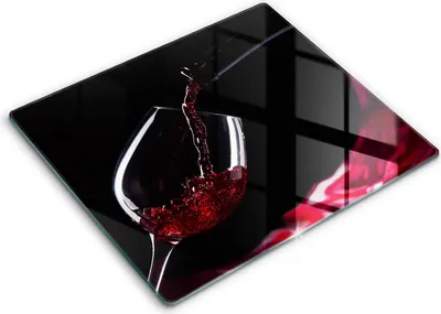 Produktbild von Glasschneideplatte - Herdabdeckplatte - 60x52 - Schneidebrett - Spritzschutz - Rotweinglas