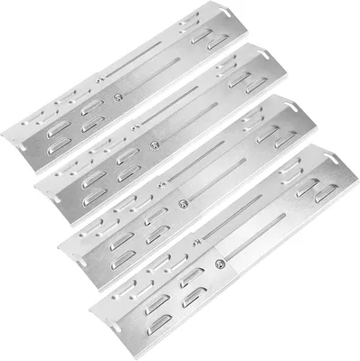 Zdjęcie produktu dla Osłona palnika 29-43 cm, stal nierdzewna, zestaw 4 sztuk, do grilla gazowego