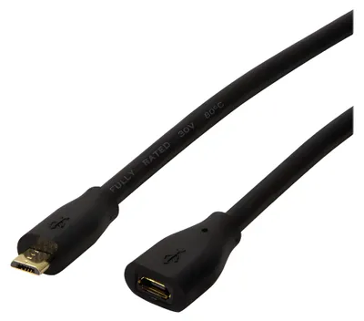 Immagine prodotto di Logilink USB 2.0 Verlängerungskabel, Micro-B, 1,0m schwarz