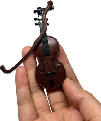 Obrázok produktu pre Miniatúrne husle – drevená hnedá – model – dekorácia do detskej izby – autentické detaily