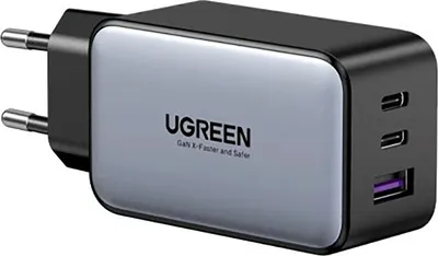 Immagine prodotto di Ugreen Nexode Air 65W sieninis kroviklis, USB + 2x USB-C pilkos spalvos Computer mobile, cellulare, mouse, laptop, power bank, tablet Grigio AC Ricarica rapida Interno