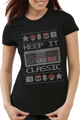 Produktbild von style3 Keep it Classic Ugly Sweater Damen T-Shirt NES x-mas pulli weihnachtsbaum, Größe:XS