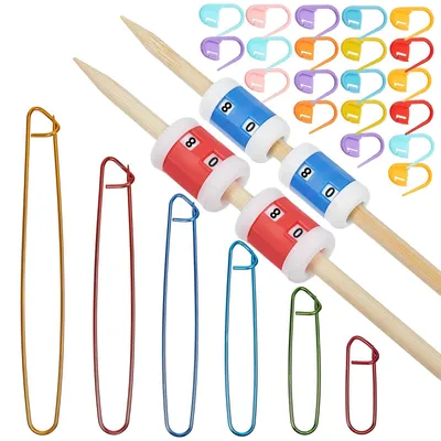 Strickzubehör-Set: 4 Reihenzähler, 20 Maschenmarkierer, 6 Maschenhalter