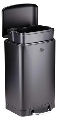 Image de Dirt Devil Poubelle à pédale 20L - Poubelle de cuisine avec fermeture en douceur - Poubelle en inox - Seau intérieur amovible - 30 x 29 x 52,5 CM - Noir