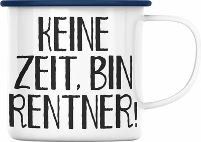 Produktbild von Trendation - Rentner Emaille Tasse Geschenk Ruhestand Frau Mann Renteneintritt Geschenke für Männer Frauen Lustig Rentnerin Pensionierung Kollegin (Blau)