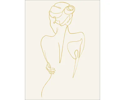 Produktbild von Leinwandbild Line Art Body Gold 57x77 cm
