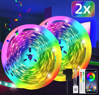 Produktbild von ZMH LED Streifen 20m Lichtband Smart RGB LED Streifen 16 Millionen Farbwechsel LED Band 20m leuchtend Weihnachten Party Bar Interior Design