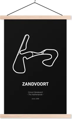 Produktbild von MuchoWow® Textilposter Formel 1 - Zandvoort - Rennstrecke 40x60 cm mit holzfarbenen Rahmen - Poster