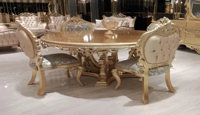 Produktbild von Rund Esstisch Esszimmertisch Esszimmer Tische Tisch Barock Ess Luxus Möbel Holz