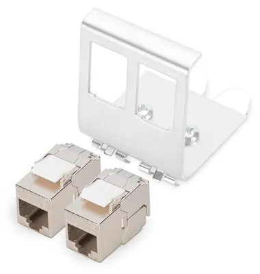 Zdjęcie produktu dla Digitus Adapter do montażu na szynie DIN z 2 modułami Keystone typu DN-93615-S, Adapter, Stal nierdzewna, Stal nierdzewna, Keystone, -20 - 70 °C, 60 mm