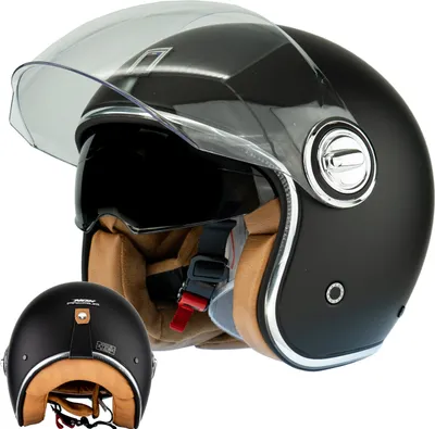 Produktbild von NOX JetHelm NEO-RETRO HERITAGE XS (53 - 54cm) Schwarz Matt Motorradhelm