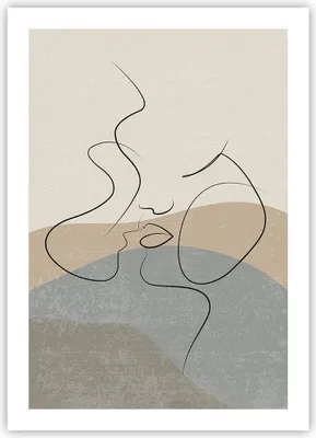 Produktbild von Poster - Poster ohne Rahmen - Kuss Skizze Paar - 50x70 cm - Wand Bild - Wanddeko - Wandbilder - Kunstposter - Wandposter - Bilder - Kunstdruck - Wanddekoration - Wandbild - P2XPA50x70-5170