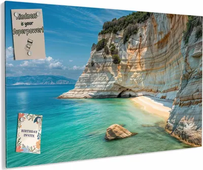 Produktbild von Magnettafel 60x40cm magnetisch & beschreibbar Metall-Board - Küstenparadies