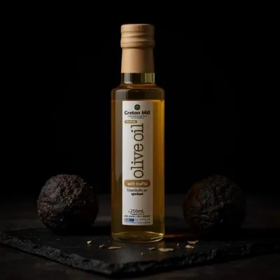 Zdjęcie produktu dla Oliwa Z Oliwek Smakowa Aromatyzowana Cretan Mill Extra Virgin Czarna Trufla Pdo Sitia Cold Press 250Ml