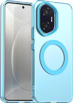 Produktbild von Magnetisch Hülle für Honor 300, Schlank Durchscheinend Matt Stoßfest Handyhülle Blau