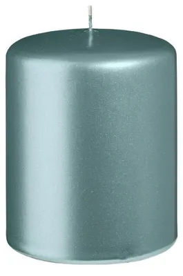 Produktbild von Stumpenkerzen Metallic Matt Stahlblau 100 x Ø 80 mm, 12 Stück