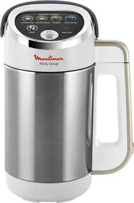 A close-up studio shot of a Moulinex Easy Soup maker.