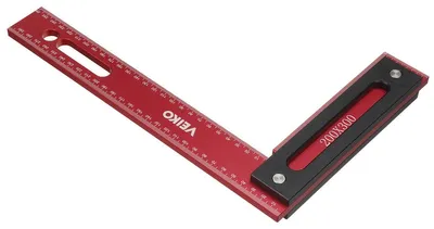 Zdjęcie produktu dla Kątownik aluminiowy w kształcie litery "L" - 300 x 200 mm - Skala metryczna - Kąt prosty - Do obróbki drewna