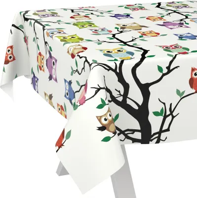 Produktbild von Tischdecke Floral Blumenkaro Beige 90x130cm Schnittkante Wachstuch abwaschbar