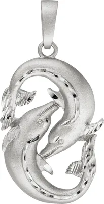 Produktbild von Anhänger Sternzeichen Fische 925 Sterling Silber teil matt Sternzeichenanhänger