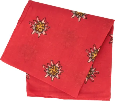 Trachten Nickituch aus Baumwolle mit Edelweiß von Hut-Breiter in rot