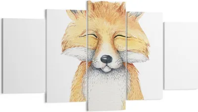Produktbild von Bild auf Leinwand - Leinwandbild - 5 Teile - Cartoon Fuchs Kind - 160x85cm - Wand Bild - Wanddeko - Wandbilder - Leinwanddruck - Bilder - Wanddekoration - Leinwand bilder - Wandbild - EA160x85-4878