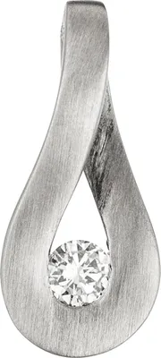 Produktbild von JOBO Anhänger Tropfen 950 Platin matt 1 Diamant Brillant 0,09ct. Platinanhänger