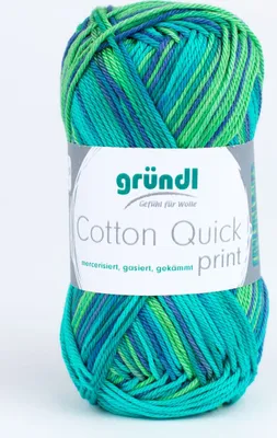 Produktbild von Gründl Wolle Baumwolle Quick print 50 g grün multicolor