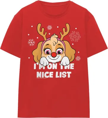 Produktbild von Paw Patrol - "Nice List" T-Shirt für Damen, weihnachtliches Design TV26609 (S) (Rot)