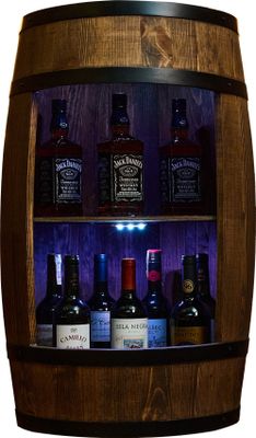 CREATIVE COOPER Dřevěný stojan na víno s LED světly - Minibar na víno - Alkoholová skříňka pro muže - Barová skříňka - Barový pult - výška 80 cm - Retro deco Barová police - Jehličnaté dřevo - Barový pult - Barový nábytek (Wenge)