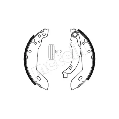 Produktbild von METELLI Bremsbackensatz Trommelbremse Hinten passend für PEUGEOT 205 II (20A/C) 180,0mm 53-0344