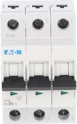 Image de Disjoncteur de surintensité 3P B 4A 6kA AC 286585 Eaton