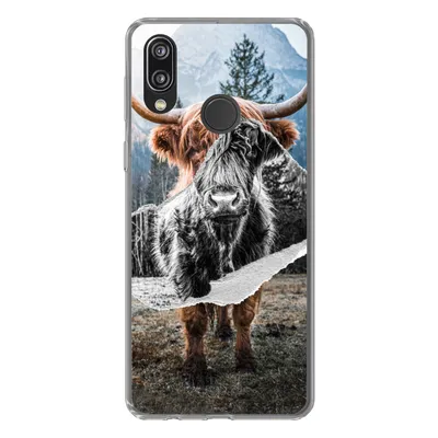 Produktbild von MuchoWow® Handyhülle Schutzhülle Hülle für Huawei P20 Lite (2020) Schottischer Highlander - Kuh - Tiere Silikon Softcase Handy Hülle - Kartenhalter