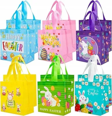 Immagine prodotto di Set Pasqua sacchetti regalo in tessuto non tessuto 12 pezzi 6 modelli