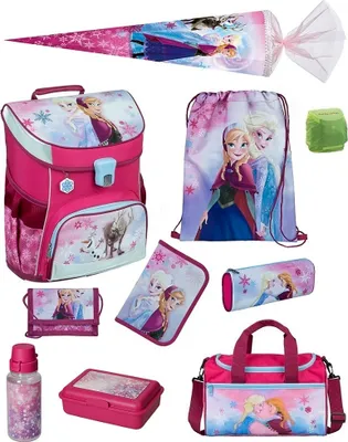 Produktbild von Disney Die Eiskönigin Schulranzen für Mädchen Scooli Campus Fit Schultasche im Set 10 tlg. inkl. Sporttasche und Schultüte 85cm Frozen Rosa