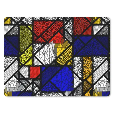 Produktbild von MuchoWow® Mauspad Mousepad Mondrian - Glasmalerei - Alte Meister - Kunstwerk - Abstrakt - Malerei 23x19 cm - Mousepads - Maus Mat - Pad - Mausunterlage - Schreibtischunterlage - Mauspad