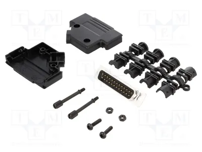 Obrázok produktu pre 1x D-Sub konektor so 45-stupňovým uhlom, 25-pinový, samica, na pripojenie: MHD45PPK25DB25PK, kompletná sada