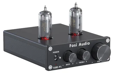 Image de Amplificateur de casque, sonorité à tubes, contrôle audio personnalisable, couleur noire