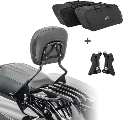 Produktbild von Sissybar Set + Innentaschen XB für Harley Touring 14-25 schwarz