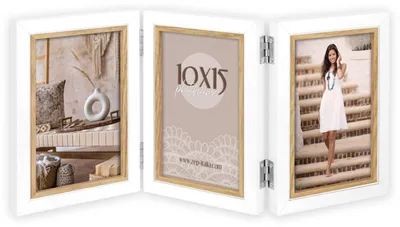 Produktbild von ZEP Ayas Dreifachrahmen für 3 Fotos 10x15 cm Holz 38x17,5 cm Hochformat