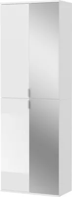 Produktbild von Garderobenschrank "SystemX" in weiß Hochglanz 4-türig mit Spiegel Schuhschrank 60 x 193 cm