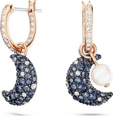 Immagine prodotto di Orecchini Swarovski Luna 5671569 , Design asimmetrico, Luna, Multicolore, Strato in lega d'oro rosa